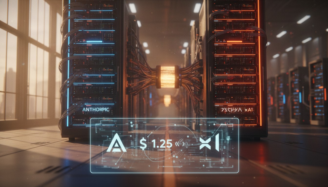 Rows of servers inside a large-scale data center facility